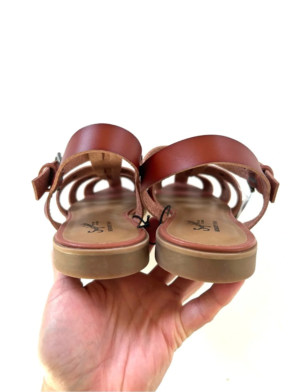 Seychelles Debby Cognac Brown Studded Gladiator Sandals